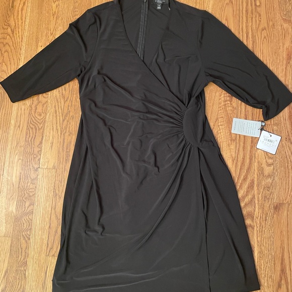 Laundry by Shelli Segal Black V-Neck Sheath Dress Knee Length Women's Size 1X - Picture 4 of 15